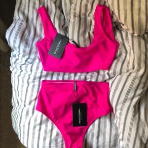 Brand new pretty little thing hot pink swimsuit